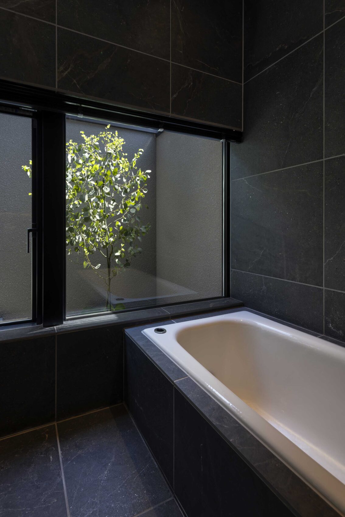 ホテルライクな家外の見える浴室