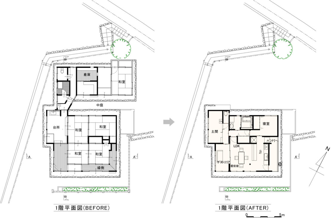 下北山村の古民家リノベーション工事 図面